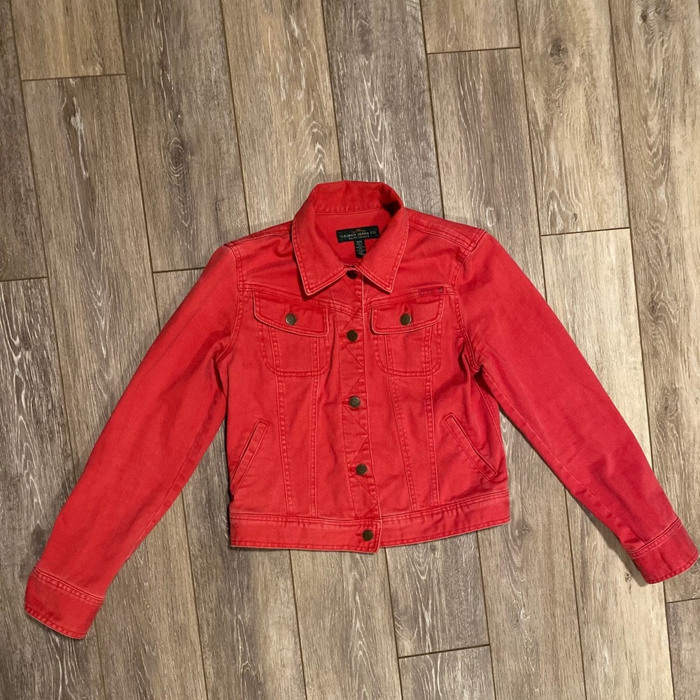 Lauren Jeans Co Red Jean Jacket Size Medium